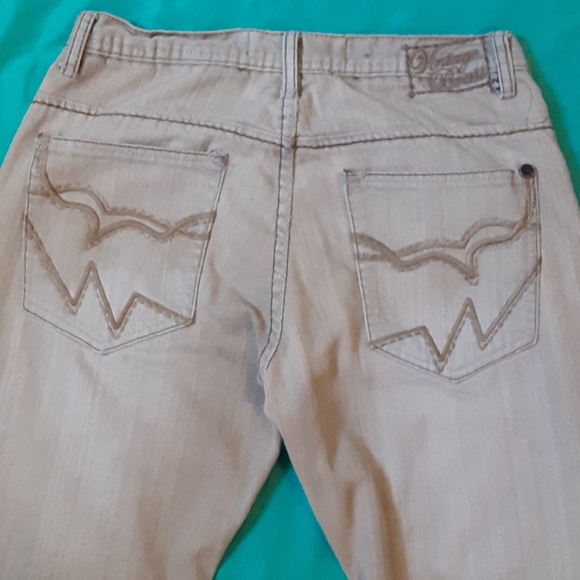 VINTAGE BRASS Tan , Distressed  JEANS, Size 32x32 - Picture 6 of 11